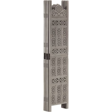 Cloison de séparation 5 panneaux Gris 200x165 cm Bois manguier CFW285290