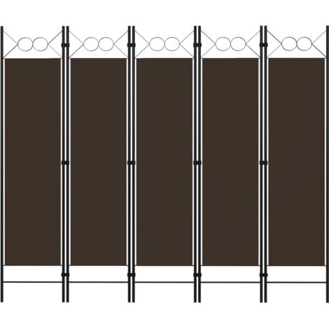 Cloison de séparation 5 panneaux  Paravent Pour Jardin, Balcon, Terrasse Marron 200x180 cm 29565