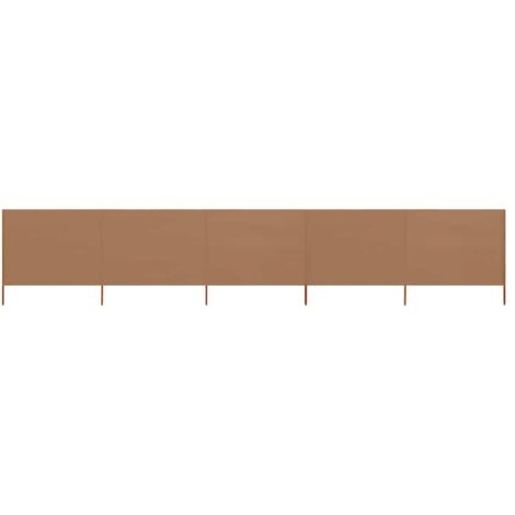 Cloison de séparation 5 panneaux - Paravent Séparation de pièces - Brise Vue Tissu 600 x 80 cm Taupe Chic-260577