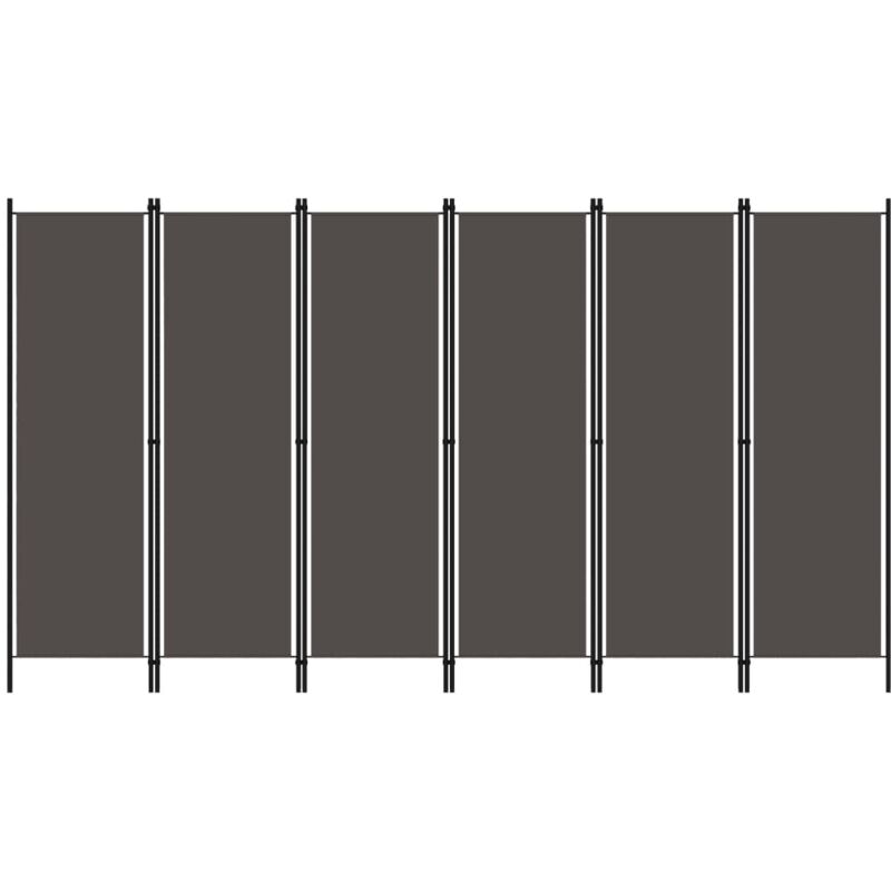 Decdeal - Cloison de séparation 6 panneaux Anthracite 300x180 cm