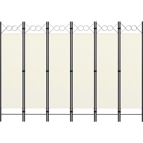 Cloison de séparation 6 panneaux Blanc crème 240x180