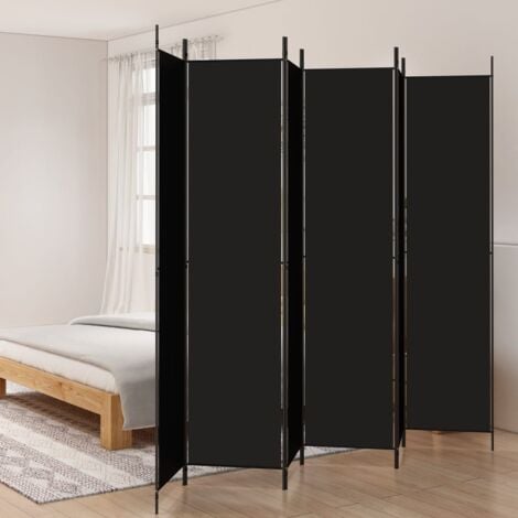 Cloison de séparation 6 panneaux Noir 300x220 cm Tissu vidaXL