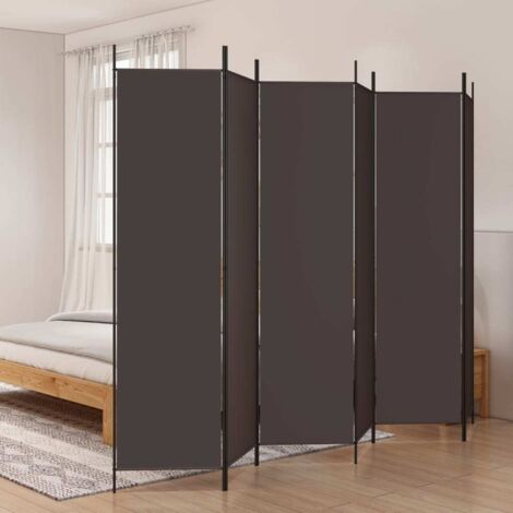 Cloison de séparation 6 panneaux-Paravent-Séparateur de pièce Marron 300x200 cm Tissu 438614