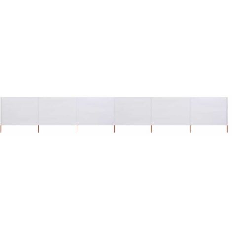 Cloison de séparation 6 panneaux - Paravent Séparation de pièces - Brise Vue Tissu 800 x 160 cm Blanc sable Chic-253043