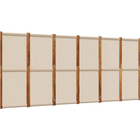 Cloison de séparation 6 panneaux taupe 420x180