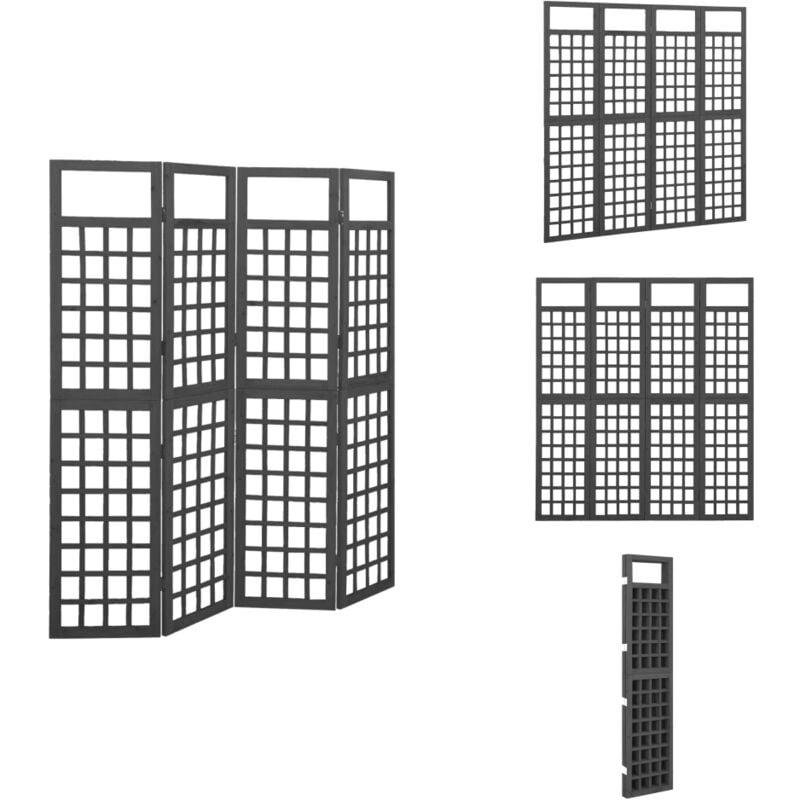 Cloison de séparation à 4 panneaux/treillis bois sapin massif - Cloison De Séparation - Séparateur De Pièce - Trellis Mural - Jardin Vertical