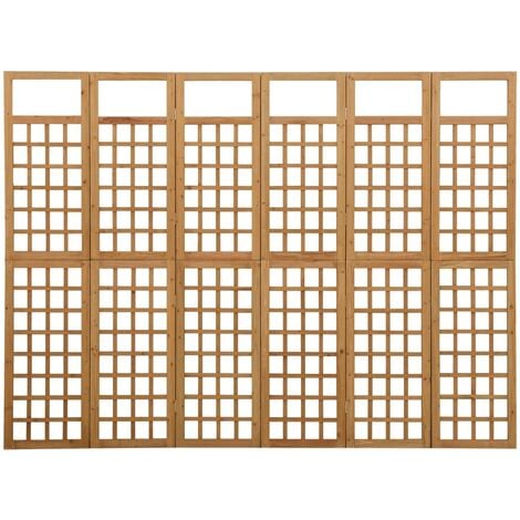 Cloison de séparation à 6 panneaux Bois de pin 242,5x180 cm