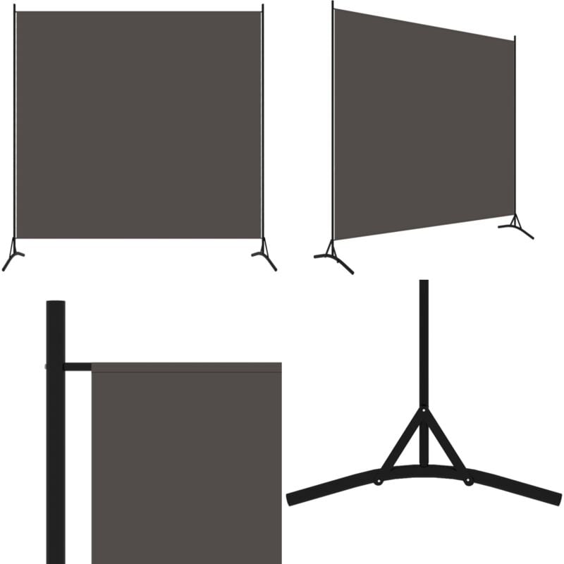 Cloison de séparation anthracite 175x180 cm tissu - Cloison De Séparation - Écran De Confidentialité - Séparateur De Pièce - Rideau Partition