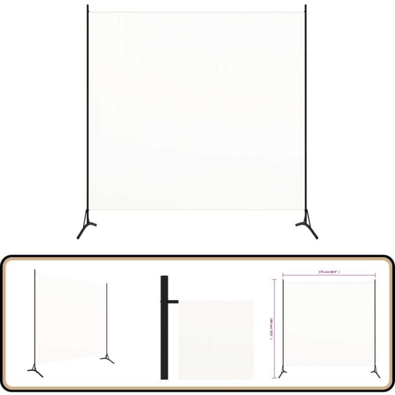 Cloison de séparation blanc 175x180 cm tissu - Cloison De Séparation - Écran De Confidentialité - Séparateur De Pièce - Rideau Partition - Décoration