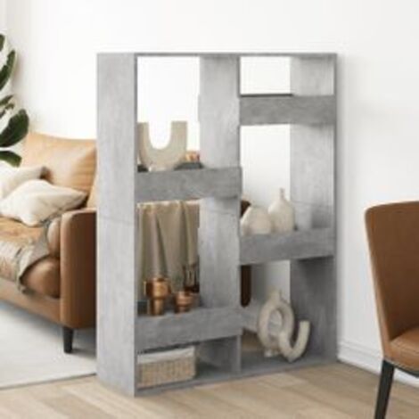 Cloison de séparation gris béton 100x33x135 bois d'ingénierie