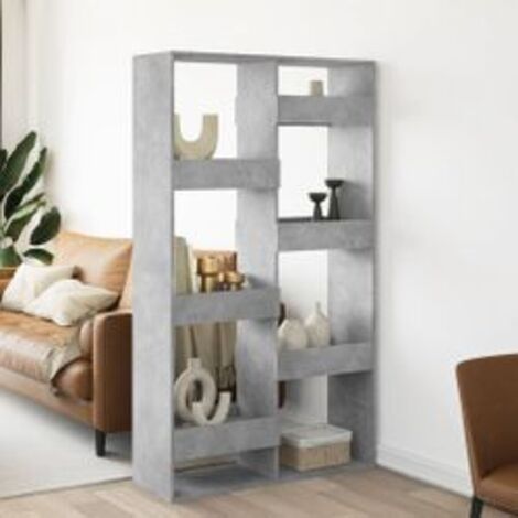 Cloison de séparation gris béton 100x33x175 bois d'ingénierie