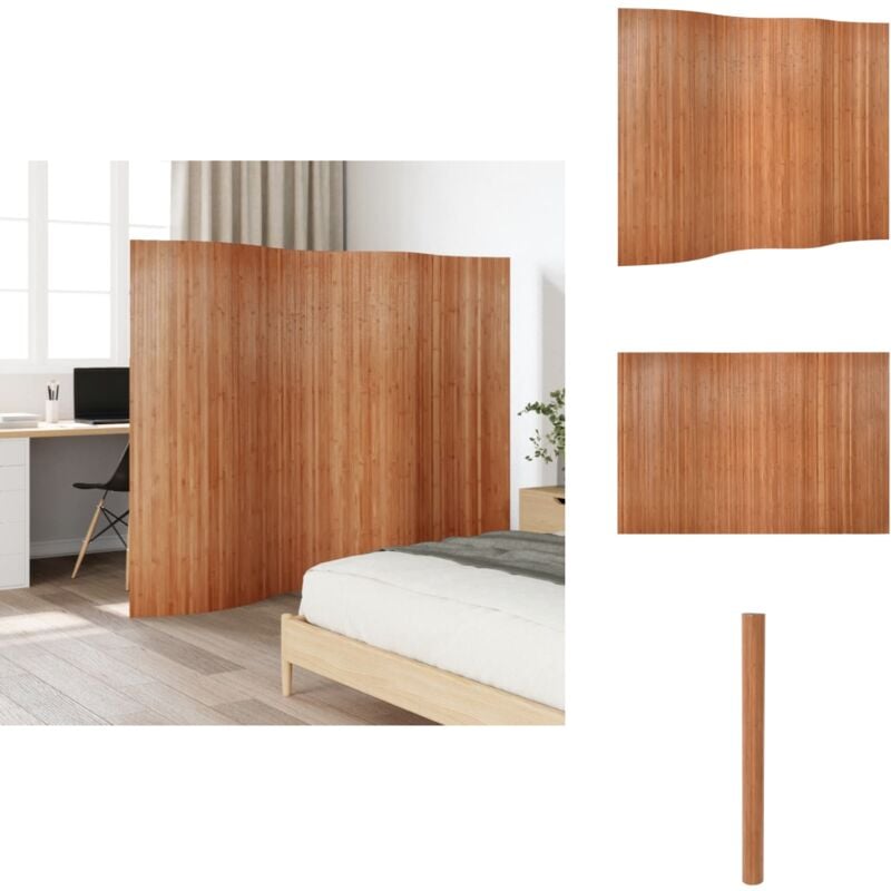 Cloison de séparation marron 165x250 cm bambou - Séparateur De Pièce - Écran De Séparation - Cloison Pliable - Décoration Murale - Bambous