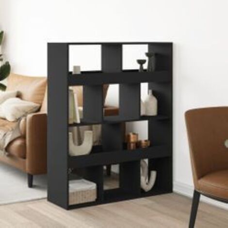 Cloison de séparation noir 100x33x125,5 bois d'ingénierie