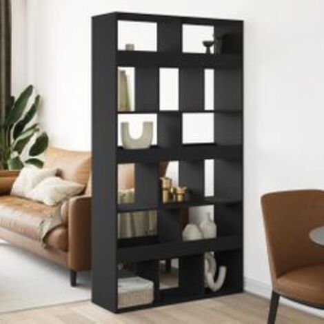 Cloison de séparation noir 100x33x187,5 bois d'ingénierie