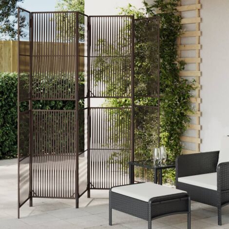 Cloison de séparation  Paravent  Séparateur pliable 6 panneaux marron résine tressée CVW13266