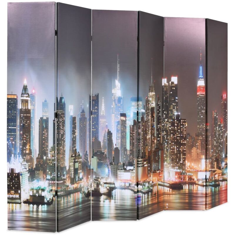 Cloison de séparation pliable 228 x 170 cm New York la nuit - Vidaxl