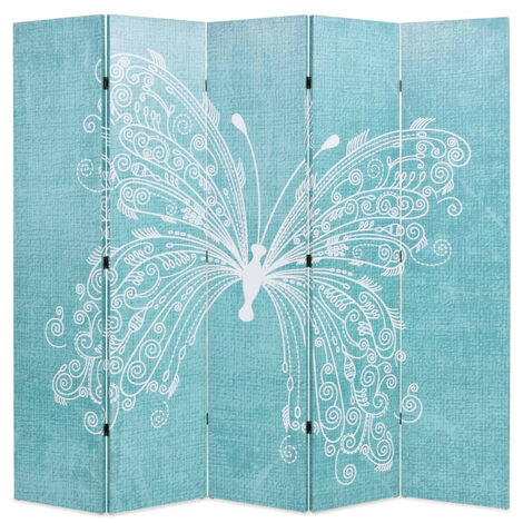 Cloison de séparation pliable 200 x 170 cm Papillon Bleu