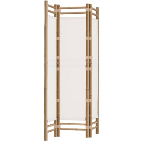 Cloison de séparation pliante 3 panneaux Cloison de séparation Pour Jardin, Balcon, Terrasse 120 cm Bambou et toile 30542
