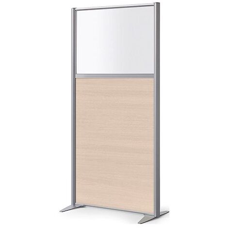 Cloison de séparation semi vitrée bois B-Zen chêne clair - H 160 x L 81 cm