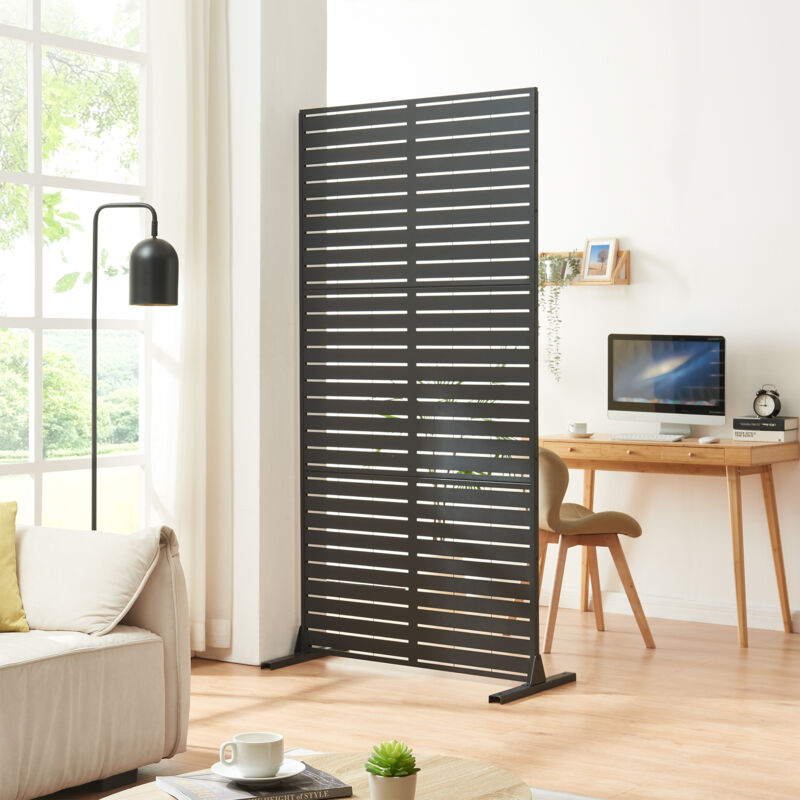 Casa.pro - Cloison de séparation Trolu acier 200 x 100 x 50 cm noir