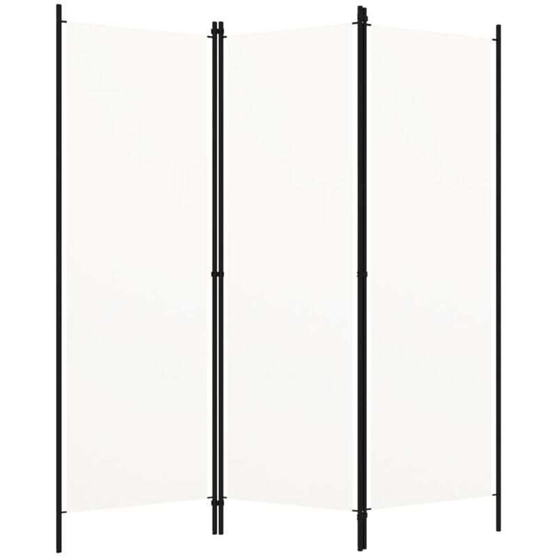 Cloison de séparation 3 panneaux Paravent Pour Jardin, Balcon, Terrasse Blanc crème 150x180 cm 69015