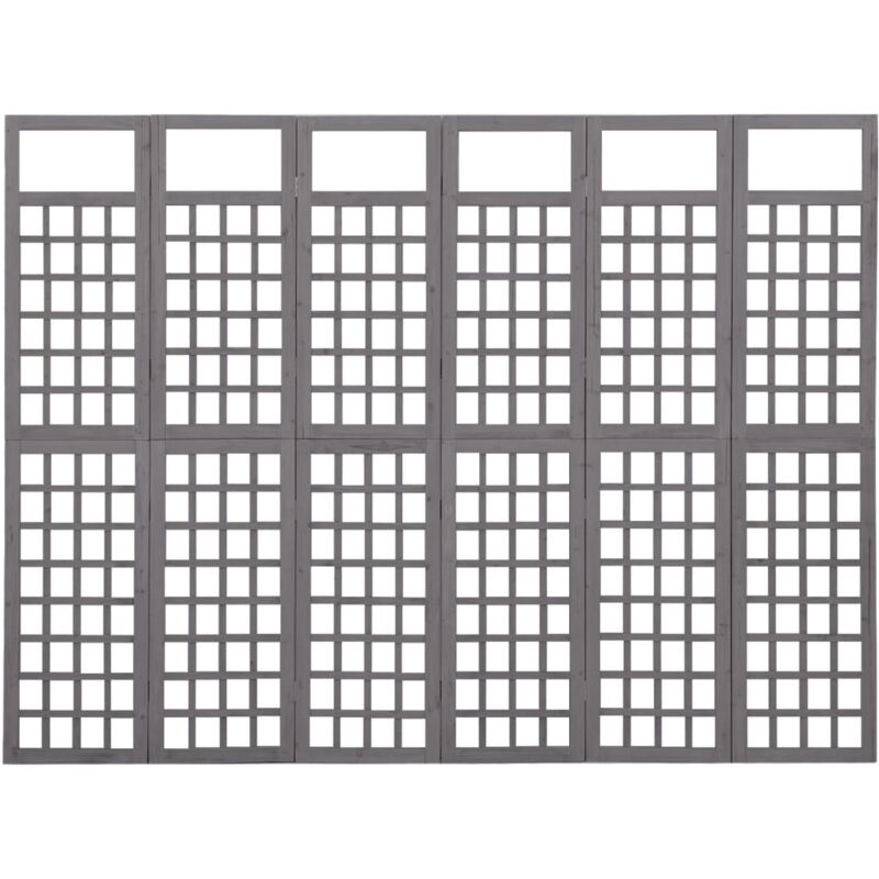 Cloison de séparation à 6 panneaux/treillis bois sapin massif - Vidaxl