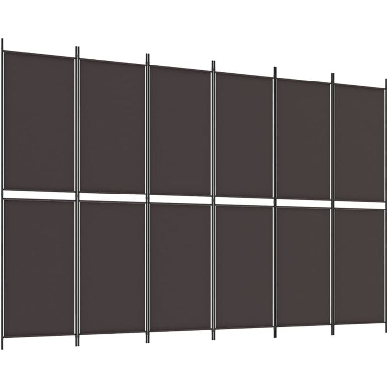 Vidaxl - Cloison de séparation 6 panneaux Marron 300x200 cm Tissu