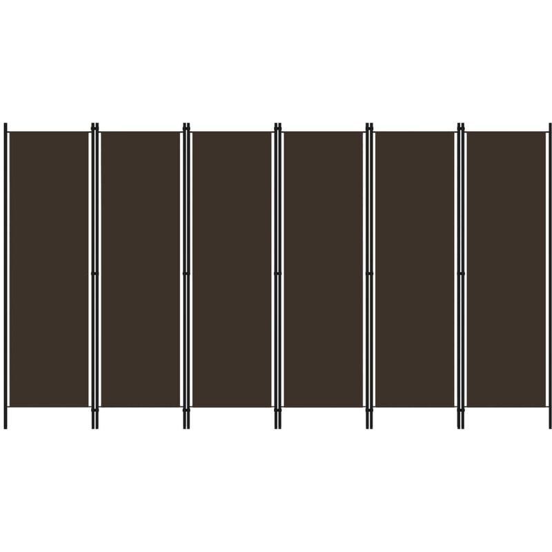 Lexlife - Cloison de séparation amovible 6 panneaux 300 x 180 cm - Marron
