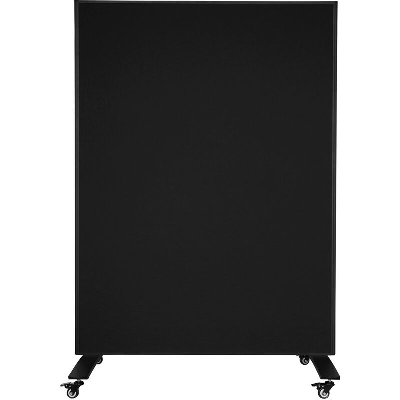 Cloison mobile - Panneau acoustique / tableau blanc - 120x160 cm - Noir / Blanc
