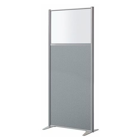 Cloison semi-vitrée B-Zen Tissu - H 180, L 81 cm tissu gris
