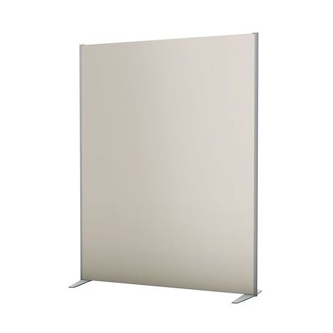 Cloison START UP - Bois antibactérien - L 120 x H 160 cm - Cadre coloris aluminium / Sable - avec Pieds fixes couleur aluminium