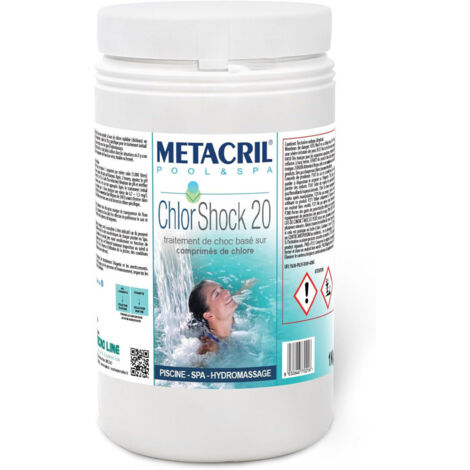 Clor Shock 20 - trattamento shock a base di cloro in pastiglie Metacril 1kg 40501001