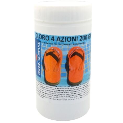 CLORO 4 AZIONI IN PASTIGLIE DA 200GR PER PISCINE 1 Kg LAPI