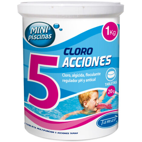 CLORO 5 ACC MINIPISCINAS 1 KG TABLETA 20 GR - Tamar