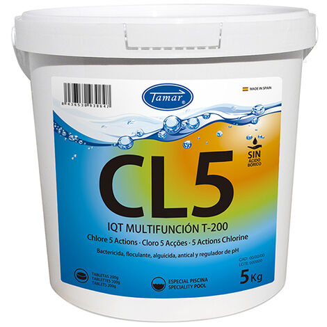 Cloro 5 acciones - Tableta 200 g - 5 kg