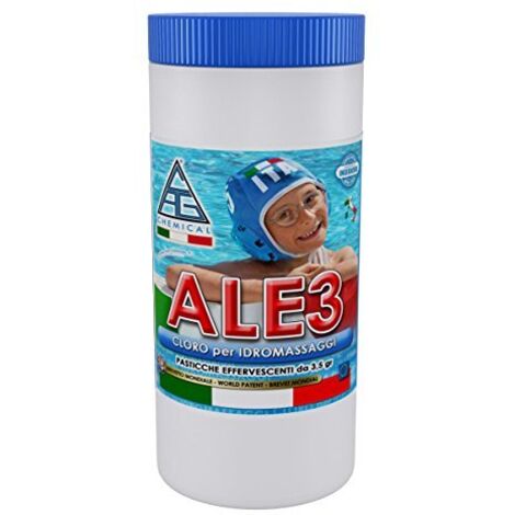 Cloro ALE3 effervescente per piscine pastiglie da 3 gr in confezione da 1 kg a rapido scioglimento