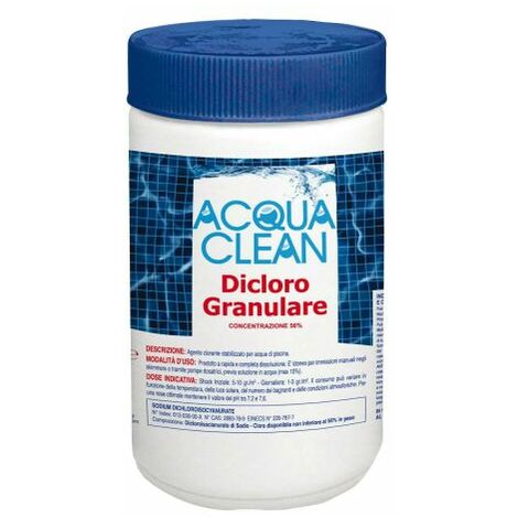 CLORO GRANULARE 56% DICLORO IN POLVERE 1 KG CLORAZIONE SHOCK ACQUA (25652/1)