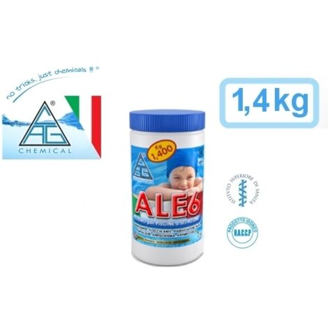 Cloro in pasticche / pastiglioni / pastiglie 200gr a 6 azioni per piscina / piscine 1,4kg C.A.G Chemical - ALE6