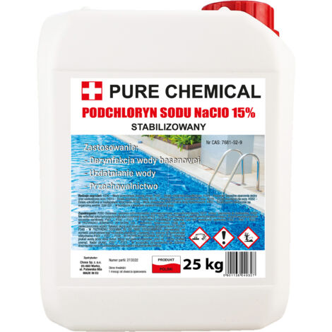 Cloro Líquido 15% - 25 kg - Desinfección de piscinas - Antimoho y antialgas