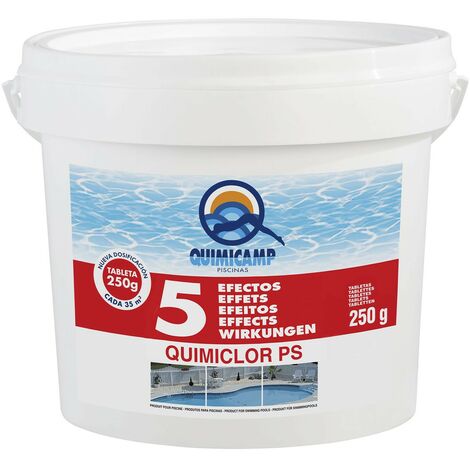 PRODUCTOS Q.P. CLORO PISC. 5 ACCIONES QUIMICAMP TABLETA 200GR 201805 5 KG