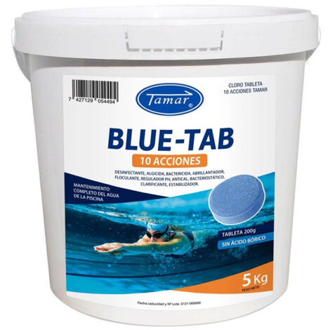 Cloro tabletas 10 acciones Blue-Tab de Tamar 5 kg