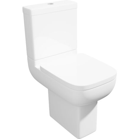 Close Coupled Comfort Height Toilet Bathroom WC Pan Cistern Soft Close Seat