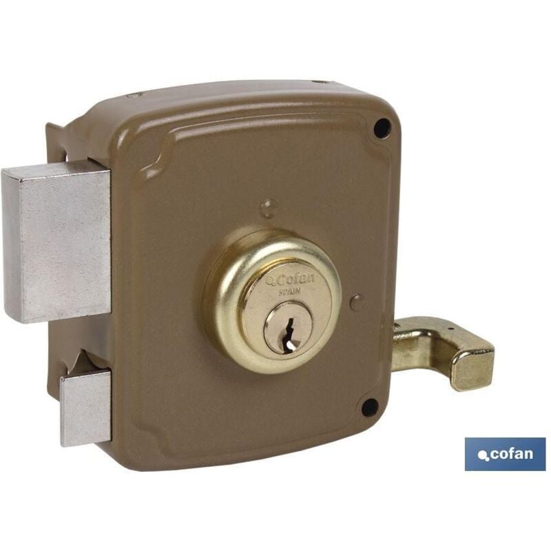 Serrure superposée avec gâche 120 mm droite