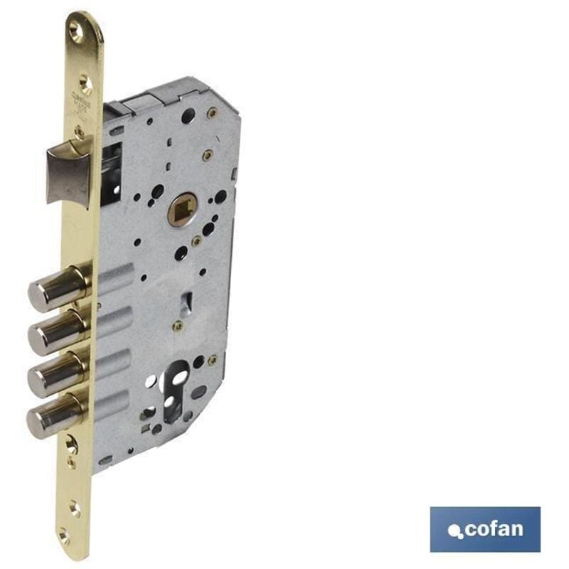 Serrure à mortaiser 4 B-Square+D85 E50 Gâche en laiton (pour bois)