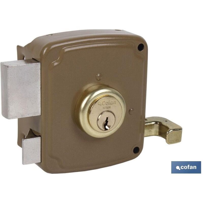 Serrure superposée avec gâche 140 mm droite