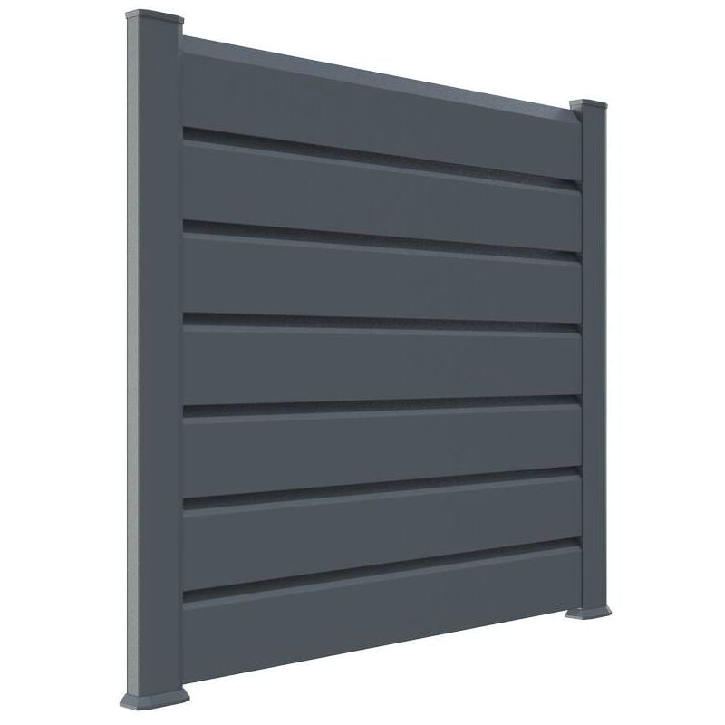 Kit cloture - Lame 16cm - pvc Gris - lg: 9m x h: 1m44 - Closea