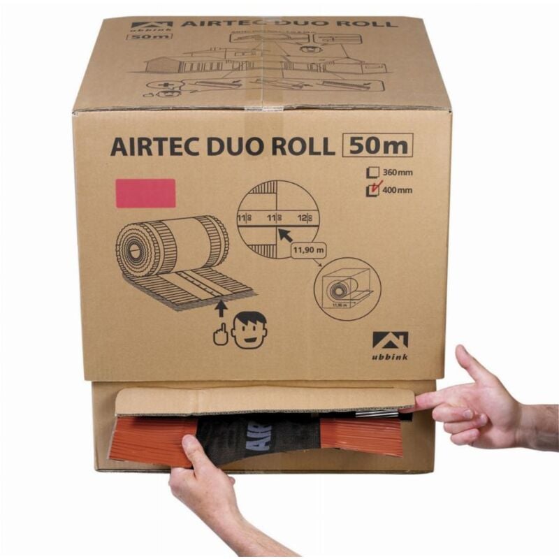 Ubbink - Closoir de faîtage Airtec Duo Roll ocre - 50 m x 400 mm en carton dérouleur - 203780