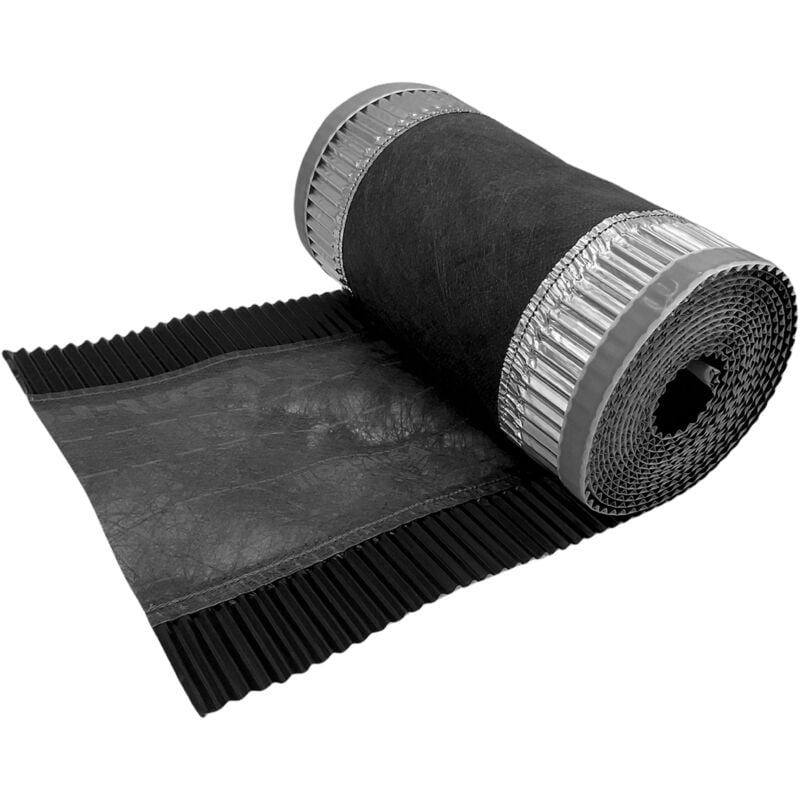 Closoir de Faîtage - Noir - 300 mm x 5 ml - Souple ventilé Aluminium et Fibre - ral 9005