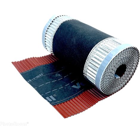 Closoir de Faîtage - Rouge - 300 mm X 5 ml - Souple ventilé Aluminium et Fibre - ral 8004