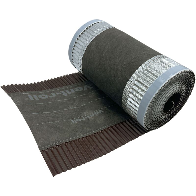 Closoir de Faîtage - Marron - 300 mm x 5 ml - Souple ventilé Aluminium et Fibre - ral 8017